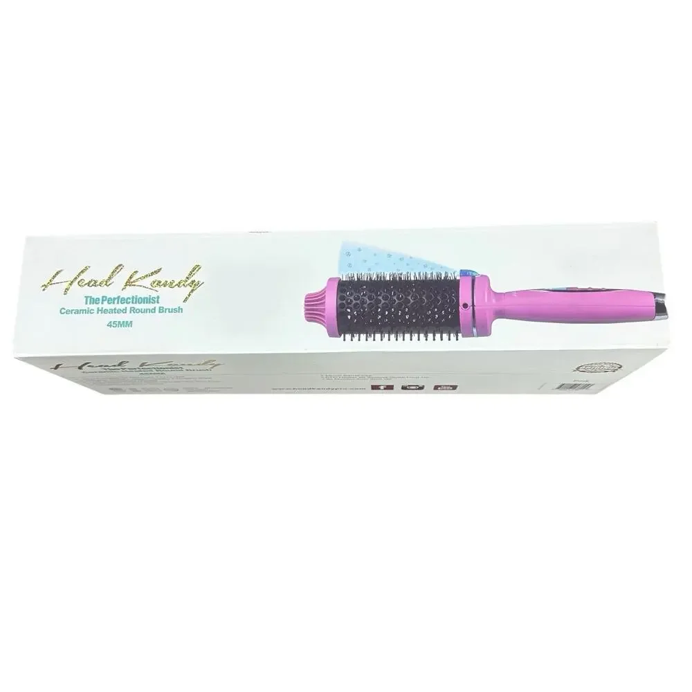 Head Kandy Perfectionist Ceramic Heated Hot Air Round Styling Brush Pink 45MM